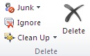 Delete group on the Home tab