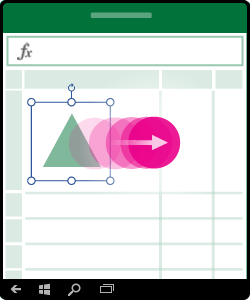 Art showing how to move a shape, chart, or other object