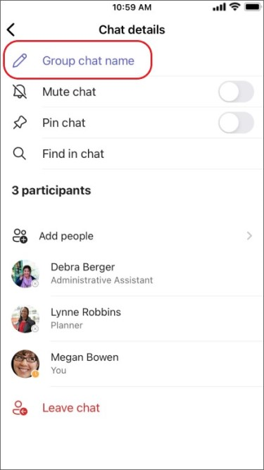 create a group chat name on mobile