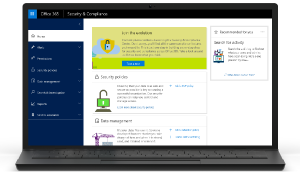 Shows a thumbnail of the Security & Compliance Center home page.
