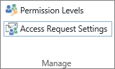 The Access Request Settings button in the permissions tab.
