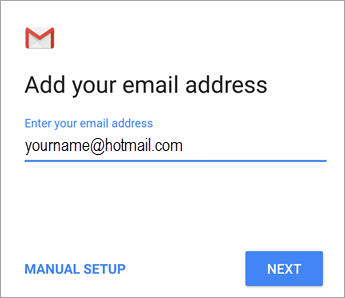 Set up email in Android email app