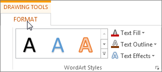 Drawing Tools and Format tabs