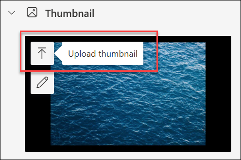 Screenshot of Upload thumbnail option