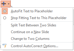 The menu of AutoFit options