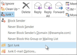 Click Junk, and not Not Junk.