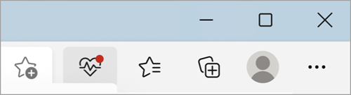If there is an issue, the Microsoft Edge Performance detector will display the heart pulse icon with a red dot.