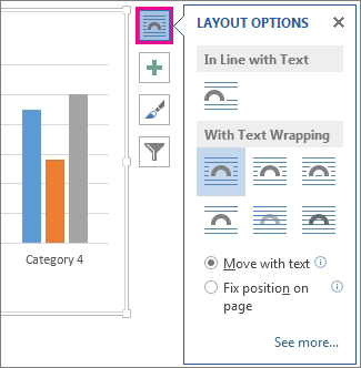 Image of layout options for charts in Word