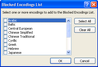 Blocked Encodings List
