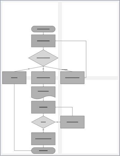 Print preview of a large flowchart that will print on 4 pieces of paper