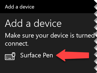 Select the digital pen to tell Windows you want to connect it via Bluetooth to your computer