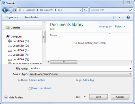 The Save As Dialog Box Appears Two Times When You Try To Save A File In Word 10 Or In Word 07