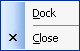 The Dock command on the shortcut menu