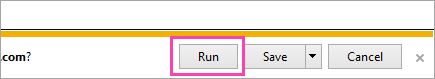 A screenshot of the Run button