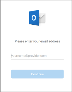 The first screen you see asks you to enter your email address