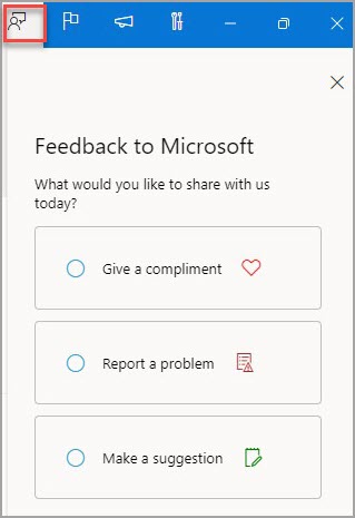 Image showing the Give Feedback button.