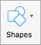 Shapes button on the Insert tab