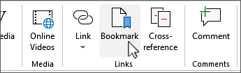 Bookmark button on classic ribbon