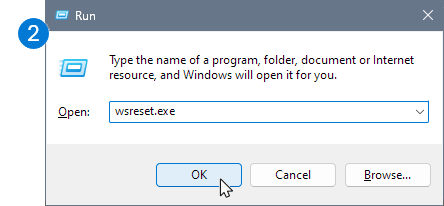 Icon showing a Run dialog with reset commands