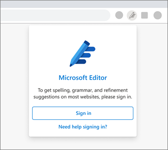 Click the dimmed Editor icon, and sign in.