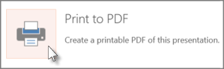 Print slides as a PDF