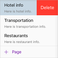 Delete a page in OneNote for iOS