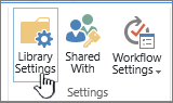 SharePoint Library Settings buttons on Ribbon