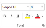 Timeline Font group in Project
