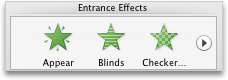 Animations tab, Entrance Effects group