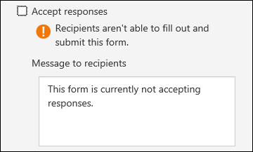 Collect responses setting for forms and quizzes