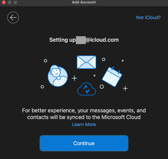 set up icloud email account in outlook for mac