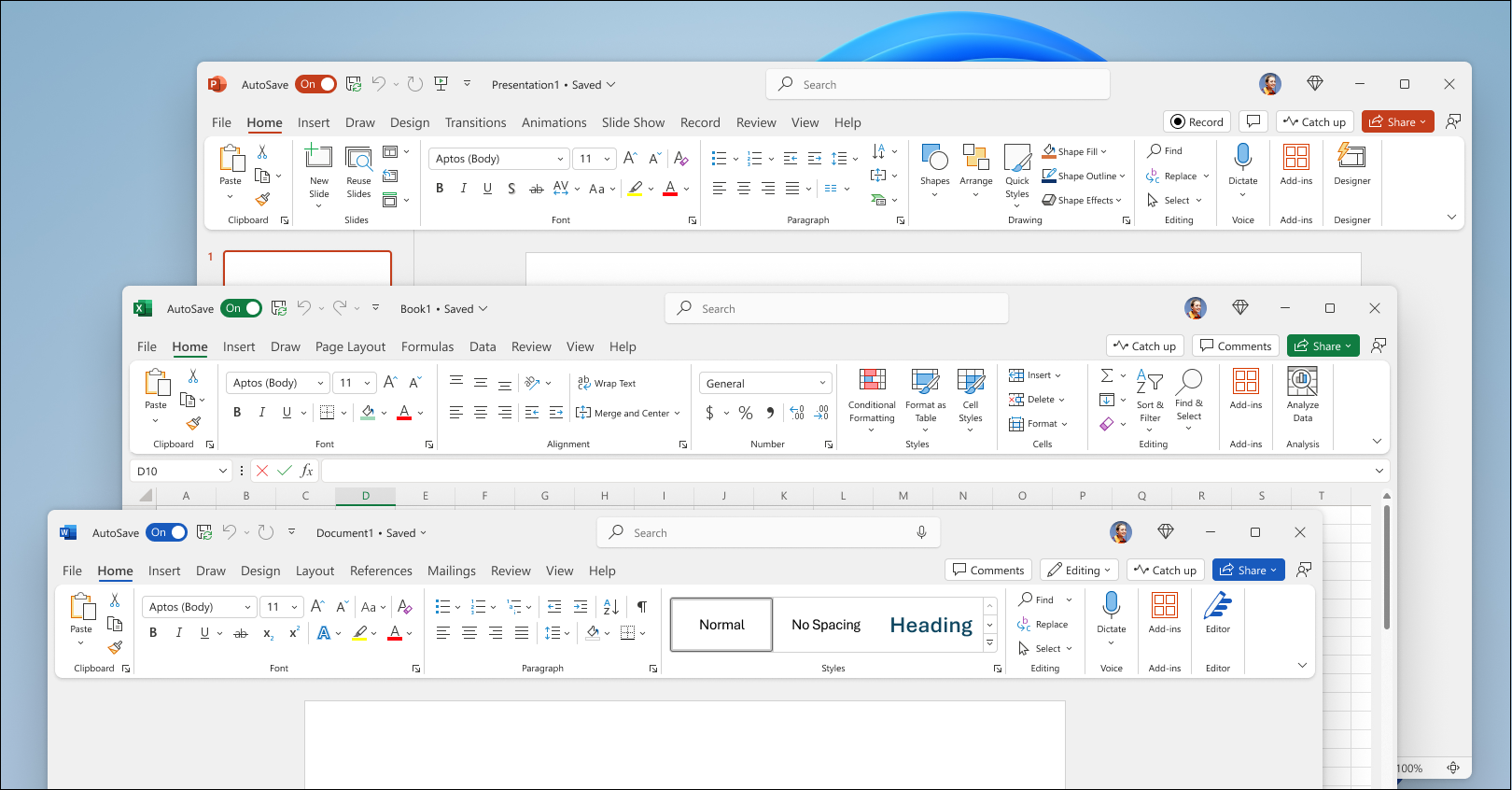 Visualizzazioni del nuovo tema di Office