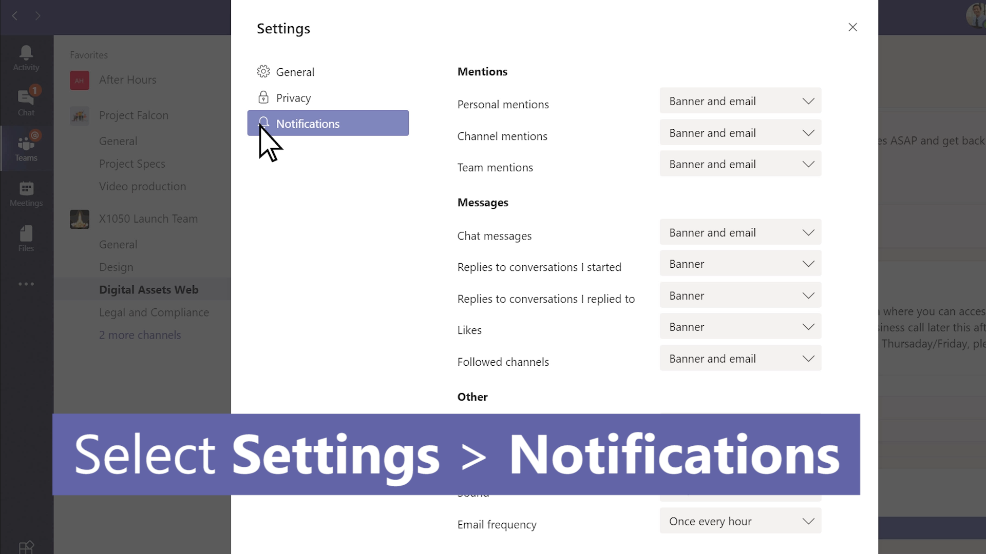 Manage notification settings