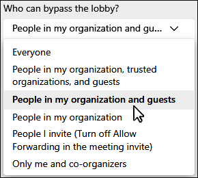 Who can bypass the lobby dropdown list