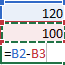 Screenshot of  an Excel Formula