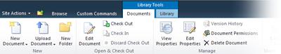 Documents tab on the ribbon