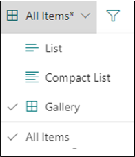 View drop down gallery selected