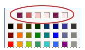 Color scheme colors in the top row of a color palette