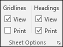 Page Layout > Sheet Options > Print Headings