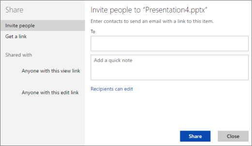 Inviting people to a presentation