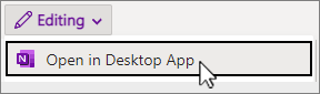 Open in desktop app menu