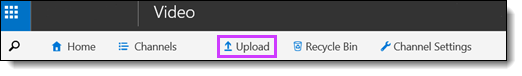 Office 365 Video Upload videos button