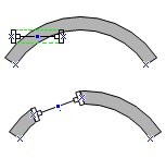 A window shape positioned on top of a curved wall