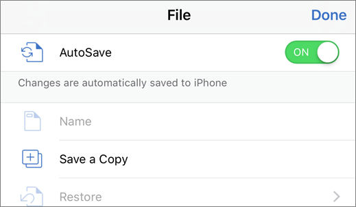 Tap File, then Duplicate to save a document with another name