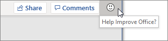Choose the Help Improve Office? icon at the top of the Word window to open the Feedback pane.