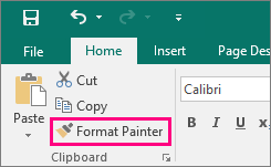 Shows the Format Painter button in Publisher