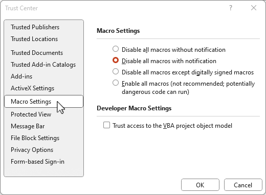 Enable Or Disable Macros In Microsoft 365 Files Microsoft Support