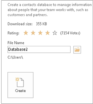 Create an Access desktop database from a template