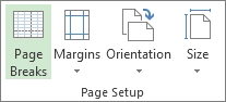 Page Setup group on the Report Tools Design tab