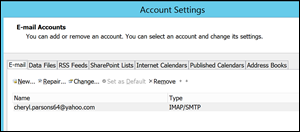 Add a new account in Account Settings